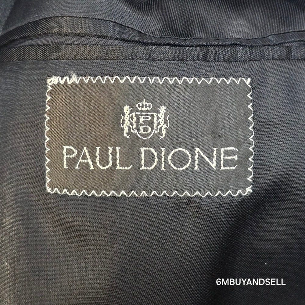 Paul Dione Mens Grey Pinstripe Pure Virgin Wool 3 Button Blazer Jacket Canada 44 - Picture 3 of 14